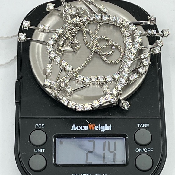 Vintage Epiphany Diamonique Sterling Silver Necklace 16-18" Adjustable - Picture 14 of 16